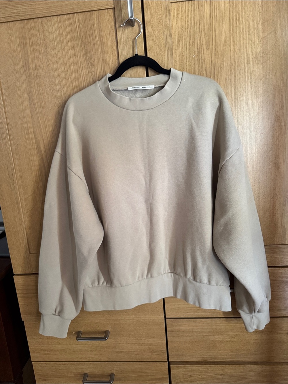 Fear of God Beige Oversized Crewneck Sweatshirt size l